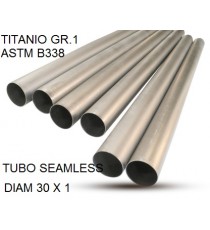 TUBO TITANIO SEAMLESS GR.1 DIAM 30MM X 1MM BARRA DA UN METRO LINEARE