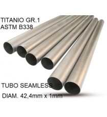 TUBO TITANIO SEAMLESS GR.1 DIAM 42,4MM X 1MM BARRA DA UN METRO LINEARE