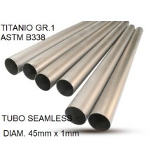 TUBO TITANIO SEAMLESS GR.1 DIAM 45MM X 1MM BARRA DA UN METRO LINEARE