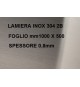 LAMIERA ACCIAIO INOX 304 SATINATO 2B FOGLIO PANNELLO 1000mm X 500mm SPESSORE 0,8mm