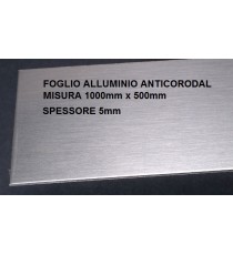 LAMIERA ALLUMINIO ANTICORODAL PANNELLO 1000mm X 500mm SPESSORE 5mm