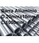 BARRA TUBO ALLUMINIO ANTICORODAL DIAMETRO 20MM X 10MM L.1000MM