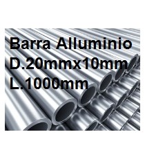 BARRA TUBO ALLUMINIO ANTICORODAL DIAMETRO 20MM X 10MM L.1000MM